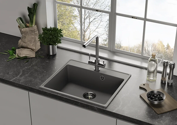 Мойка ULGRAN Quartz Forte 580-08 космос 580х500