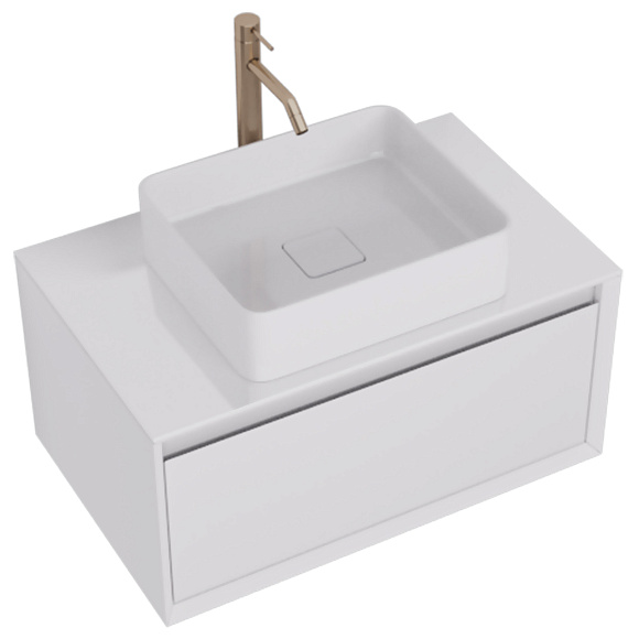 Тумба INSIGHT 80 подв.стекл.стол.с отв. для установки накл. умыв. и см.  арт. 99.9200