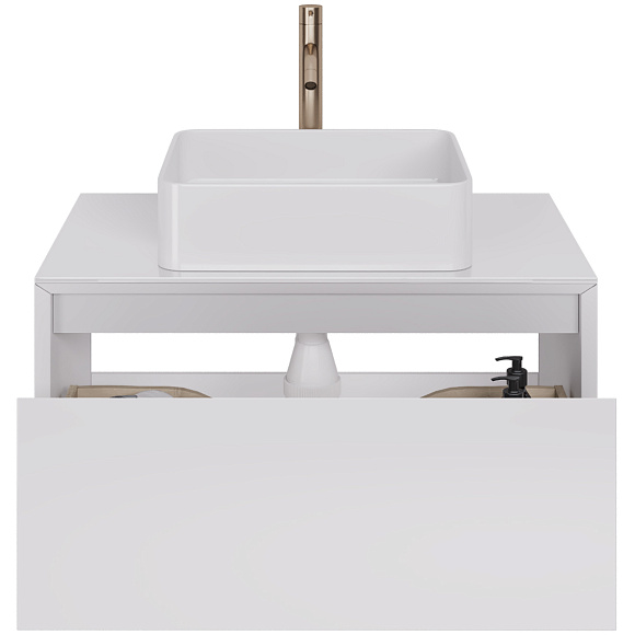 Тумба INSIGHT 80 подв.стекл.стол.с отв. для установки накл. умыв. и см.  арт. 99.9200