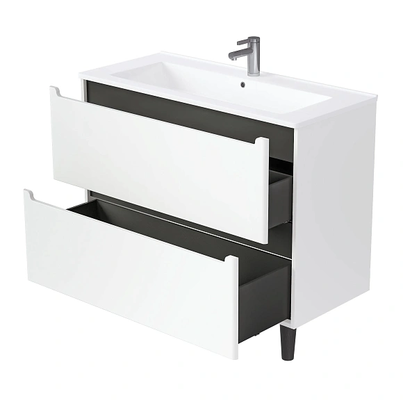 Тумба под раковину Coda "Оскар" 105Н 2я перламутр белый