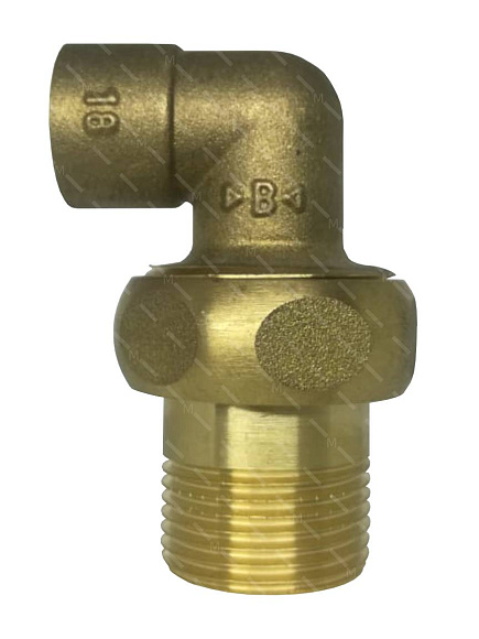 Присоединитель угловой под пайку д/медн. трубы с накид. гайкой 18-3/4" нар (110-017) лат