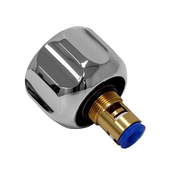 Кран-букса керамическая маховик Астро хром для Российских смесителей