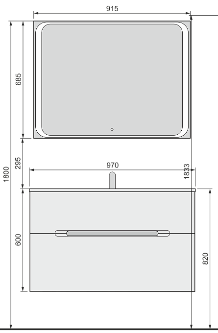 Зеркало Modul 100 с подсветкой