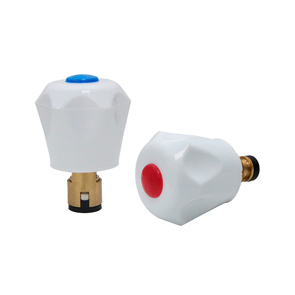 Кран-букса керамическая белый маховик для Российских смесителей