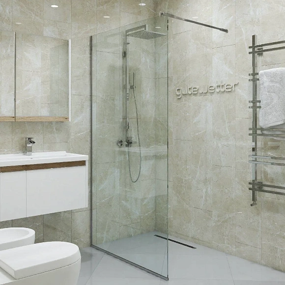 Душев прегор неподв GLASS LINE GK-010, 60*220,стекло 10мм,проф хром мат