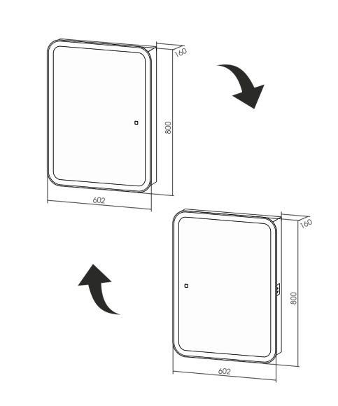 Зеркало - шкаф Фиджи Flip 60