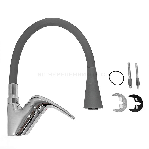 СМ-М11 R302 ВЕРОНА гибкий излив СЕРЫЙ (Гекко)