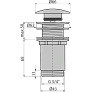 Водослив для умывальника click/clack 5/4" металл с большой заглушкой А-395 (AlkaPlast)