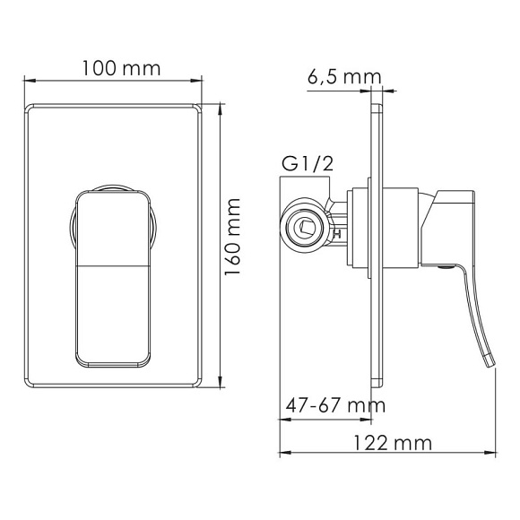 Смеситель для душа Exter 1651 WasserKRAFT