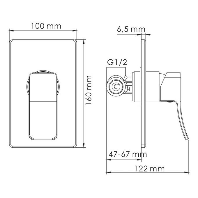 Смеситель для душа Exter 1651 WasserKRAFT