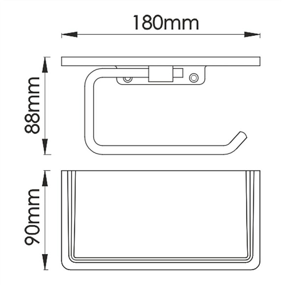 Держатель для туалетной бумаги с полочкой для телефона К-1525 WK