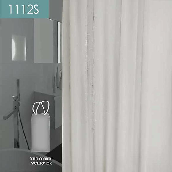 Штора 180Х180 СВЕТЛО-СЕРАЯ жаккардовая с кольцами 1112S