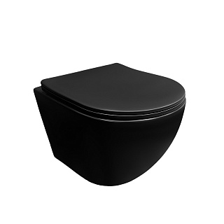 Унитаз подвесной GEKKO сиденье м/л, смыв Торнадо JT-M203 black