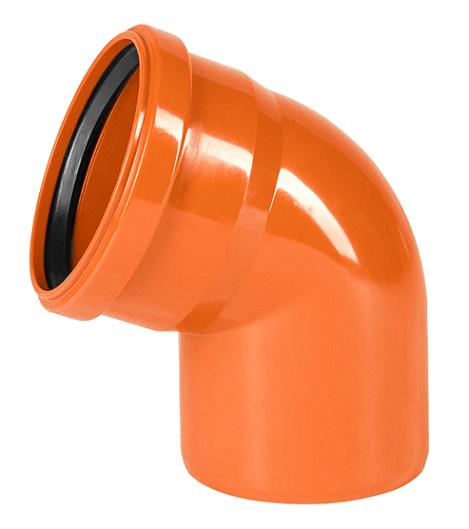 Отвод ПВХ для наружной канализации 110*45 (РАСАЛ)