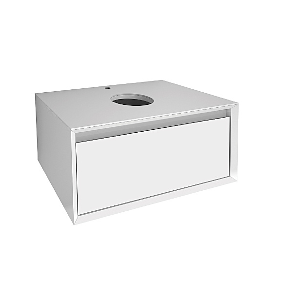 Тумба INSIGHT 80 подв.стекл.стол.с отв. для установки накл. умыв. и см.  арт. 99.9200