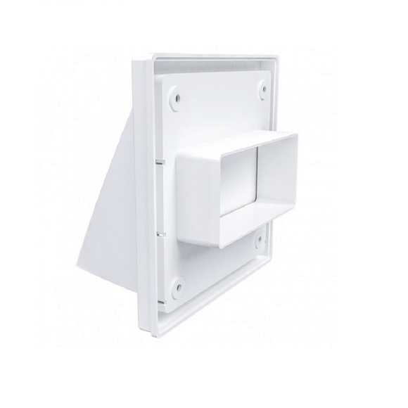 Выход стеновой вытяжной с обратным клапаном 150х150 с фланцем 55х110