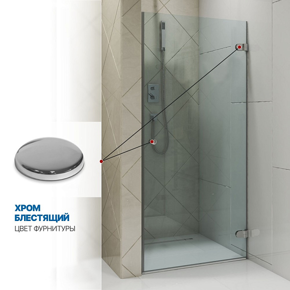 Дверь в душ нишу одноствор распашн Lux Door 001, 70*190 Правая