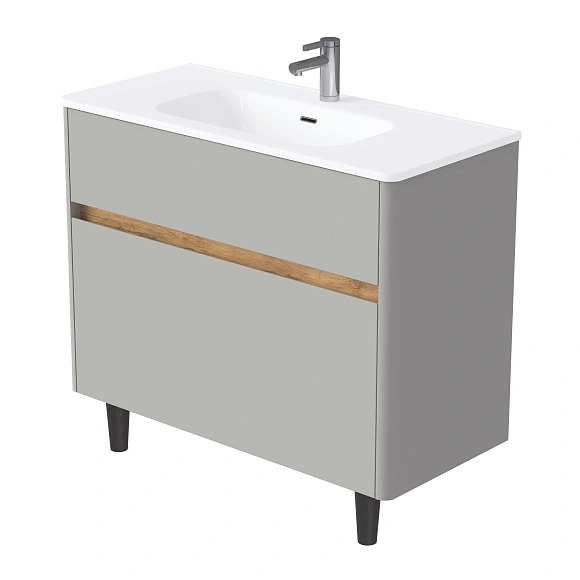 Тумба под раковину Mona "Rondy" 100 Н 2я агатовый серый