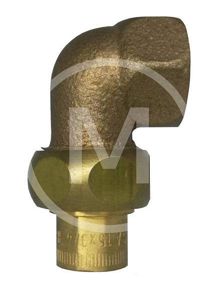 Присоединитель угловой под пайку д/медн. трубы с накид. гайкой 18-3/4" вн (110-010) лат