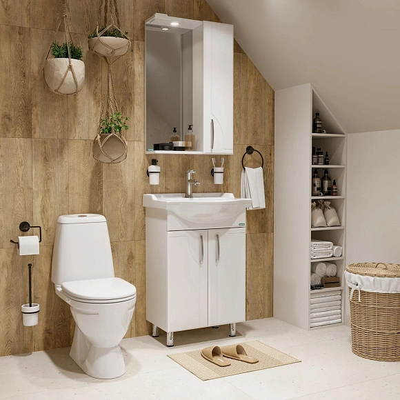 Тумба-ум. "ИДЕАЛ" (умыв. мебельный Реал 56 ВКС Белый S1)