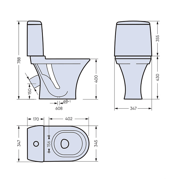 Унитаз-компакт Аттика Стандарт Белый S1