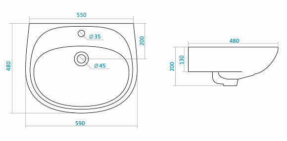 Раковина с пьедесталом "Анимо-60"
