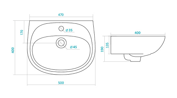Раковина с пьедесталом "Анимо-50"