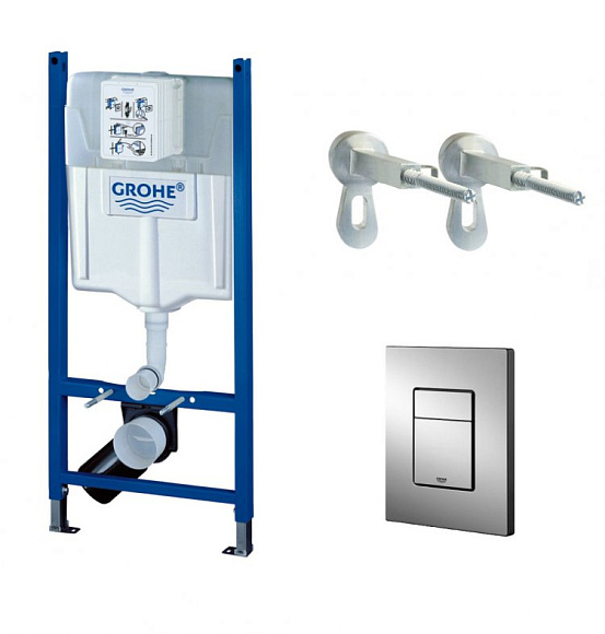 Инсталляция для унитаза GROHE RAPID 38772001 ( с кнопкой смыва, две кнопки пневматические. хром)