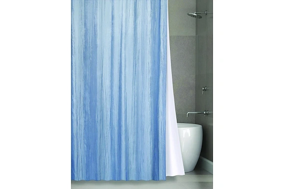 Штора для ванны двухслойная Органза голубая 180*200 NO WSV 022