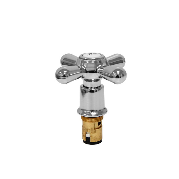 Кран-букса керамическая маховик Крест хром для смесителей Ригель-Сиб