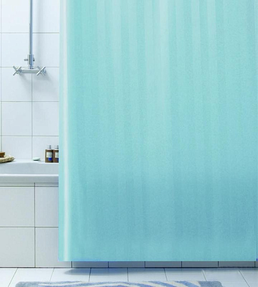 Штора для ванны широкая BIG 200*240 ГОЛУБАЯ (без колец)