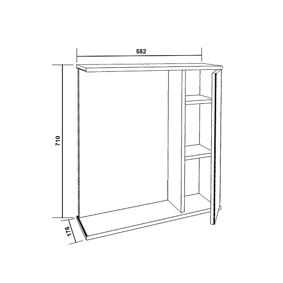 Зеркало-шкаф ИРКУТ 58 Ива Белая