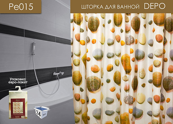 Штора 180Х200 DEPO Pe-015 БЕЗ КОЛЕЦ