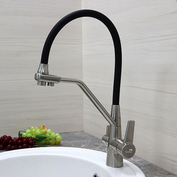 СМ-М Gatto 1903-1 Wire под фильтр с гибким изливом черный