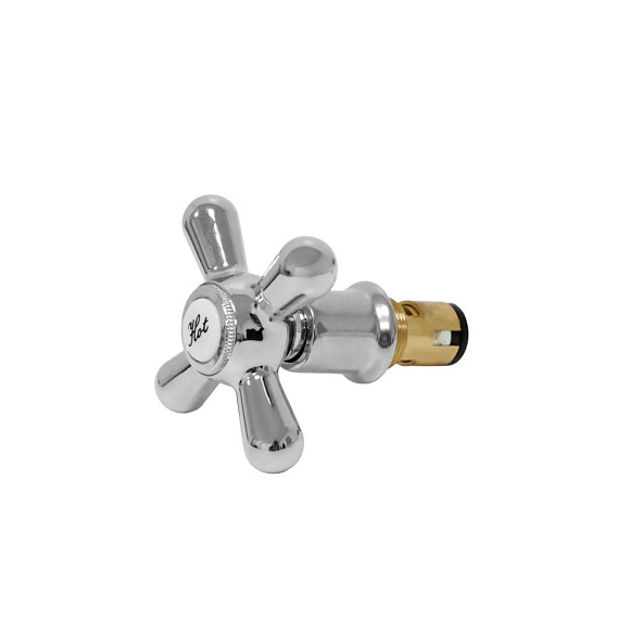 Кран-букса керамическая маховик Крест хром для смесителей Ригель-Сиб