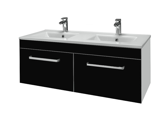 Тумба с умыв Слим Астон 120, 2 ящика, черный S