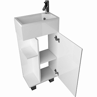 Тумба с раковиной Laura 40Н 1д. Белый глянец R