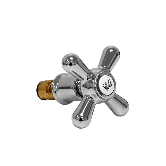 Кран-букса керамическая маховик Крест хром для смесителей Ригель-Сиб