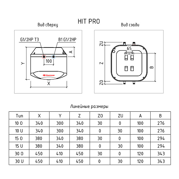 Термекс ЭВН H30-U (pro) под раковиной Водонагреватель