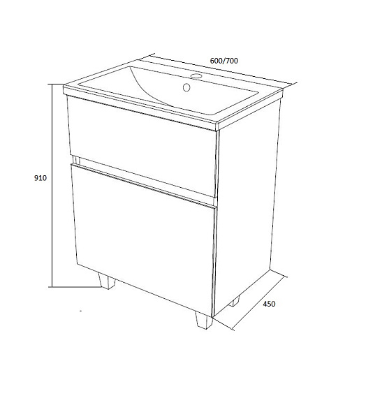 Тумба под раковину Aris "Como" 60Н 2я антрацит/дуб крафт золотой
