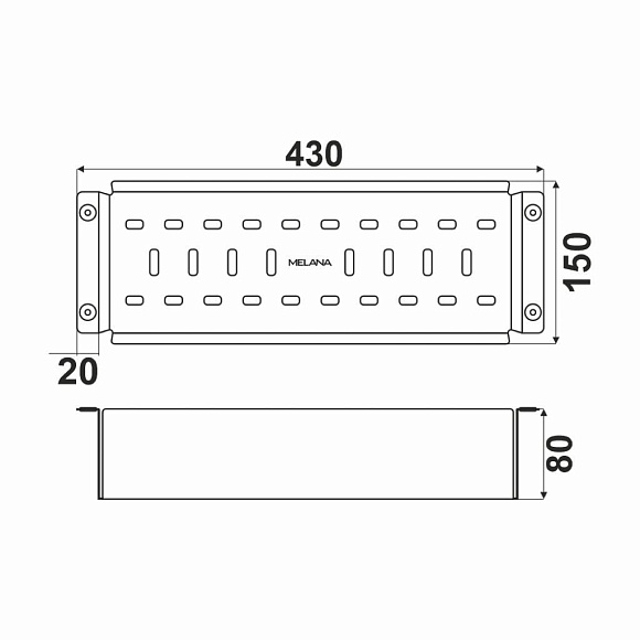 Коландер нержавеющая сталь Melana Profline 400мм (MLN-H0002B)