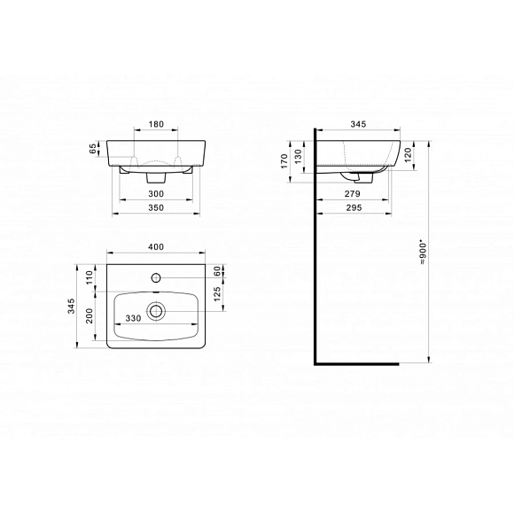 Умывальник "Нео-40" (мебельный)