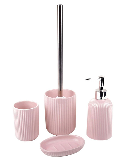 Мыльница керамика розовый матовый Плиссе 