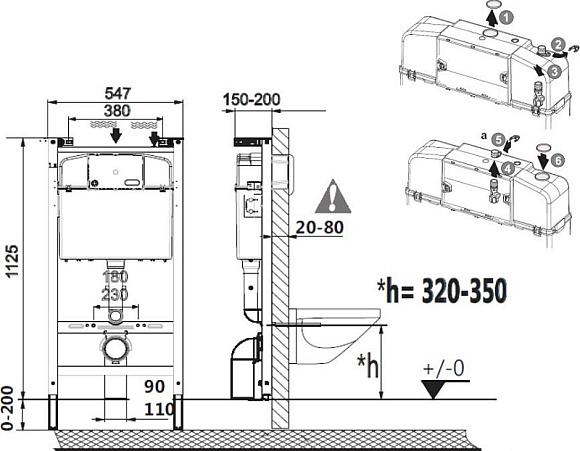 Монтажный сет ПЭК GAP унитаз+инсталляция+кнопка+сиденье м/л (Roca) 893104100