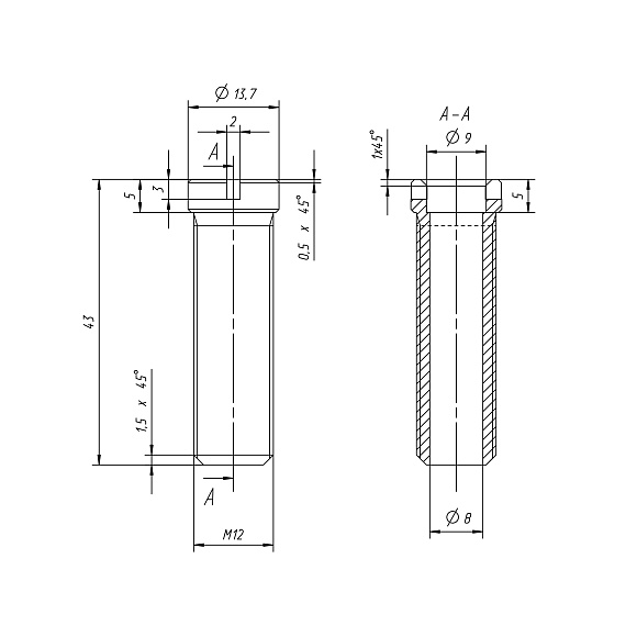 Евро болт для сифона 3 1/2 Латунь