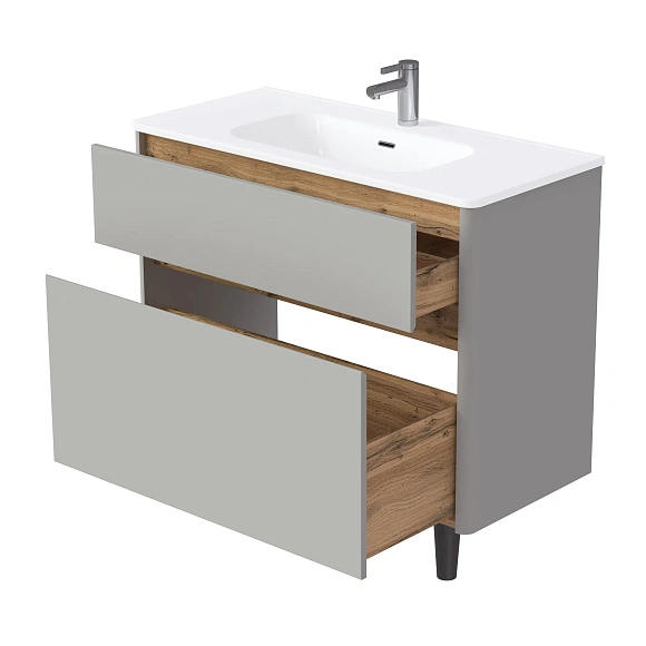 Тумба под раковину Mona "Rondy" 100 Н 2я агатовый серый