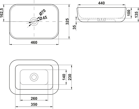 Раковина MLN-320328MG матовая серая