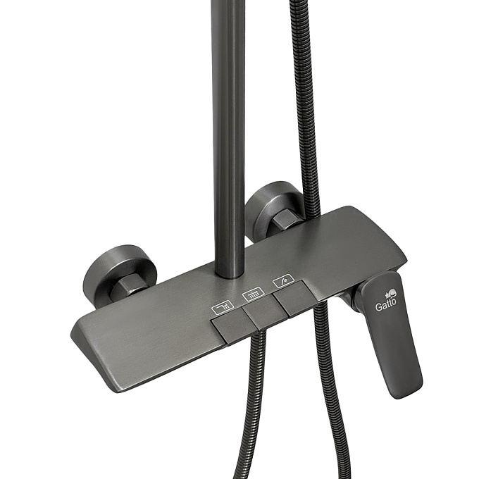 Смеситель/душа стационарный Gatto HS-8020-3 metal gray