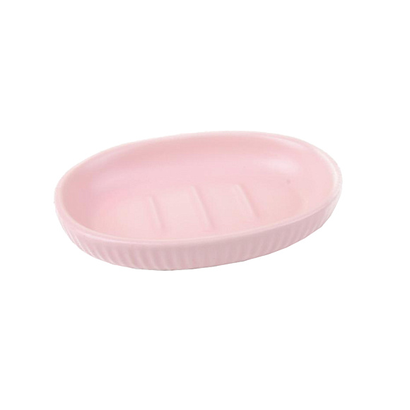 Мыльница керамика розовый матовый Плиссе 