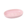 Мыльница керамика розовый матовый Плиссе 